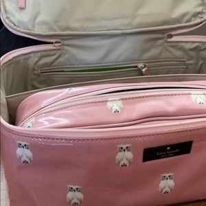Kate Spade Daycation Owl Pink Travel Cosmetics Bag